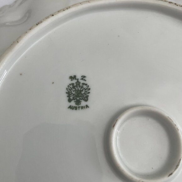 Antique M.Z. Austria Embossed Porcelain Plate – Pink Roses & Gold Trim – c.1 - Picture 2 of 5